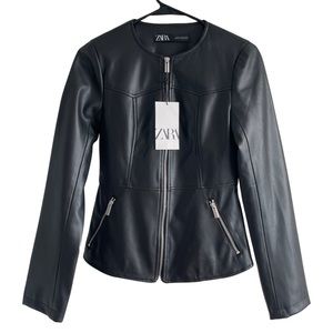 Zara faux leather jacket